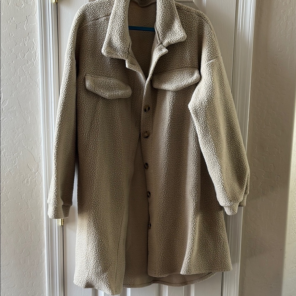 Women's Tan Sherpa Jacket